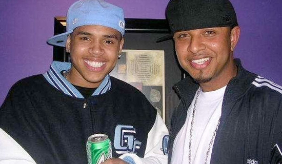 Chris Brown (left) and DJ Baby Drew after a gig.