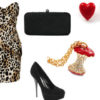 Animal print dress should be marched with plain accessories