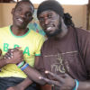 Ivan (left) and rapper Babaluku at the National Theatre. PHOTO BY ISMAIL KEZAALA