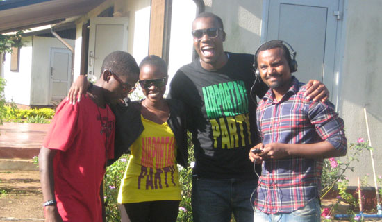 Malcolm meets Charles at NTV. PHOTO BY ISAAC SSEJJOMBWE