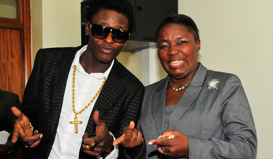 Jose Chameleone and Speaker Rebecca Kadaga