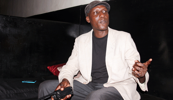 Okello during the interview with Sqoop that was held at Club Rouge. PHOTO BY ABUBAKER LUBOWA