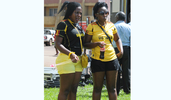 Uganda Cranes supporters ready to watch a match at Namboole. PHOTO BY EDDIE CHICCO