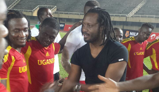 Bebe cool meets the Uganda cranes team