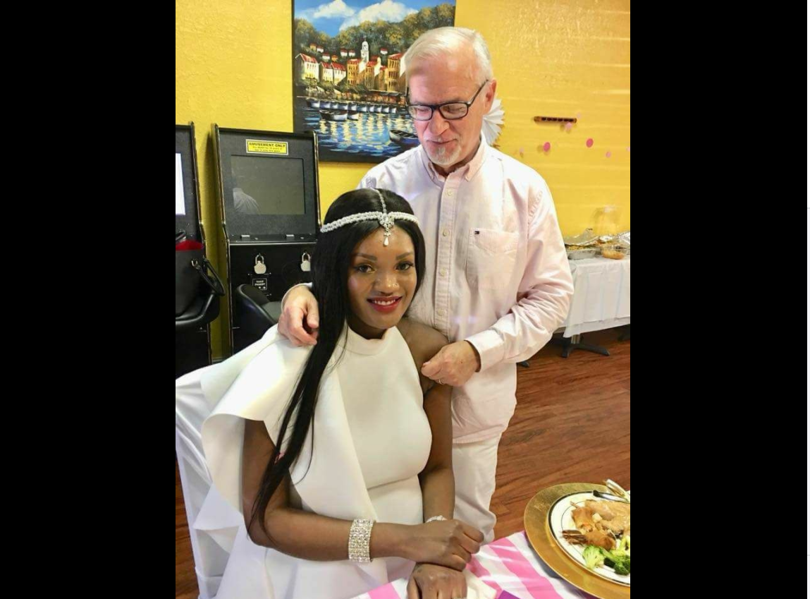 Aisha Salma Nassanga poses for a photo with her husband, during the baby shower yesterday