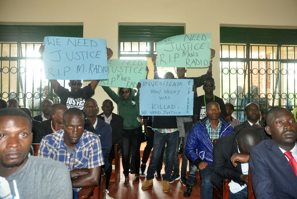 Mowzey Radio's relatives and fans at Makindye Magistrate's Court on May 23, 2018