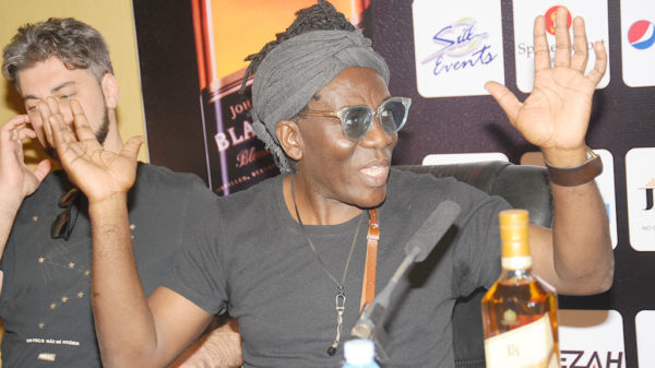 Richard Bona addressing the press