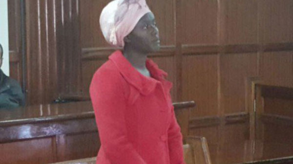 Cynthia Cherop, a student at the Moi University, when she appeared in court to answer to charges of stealing Sh70,000 from her mother’s two accounts