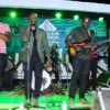 Janzi band members entertain the guests during the Tusker malt music Lounge at Gabz Lounge